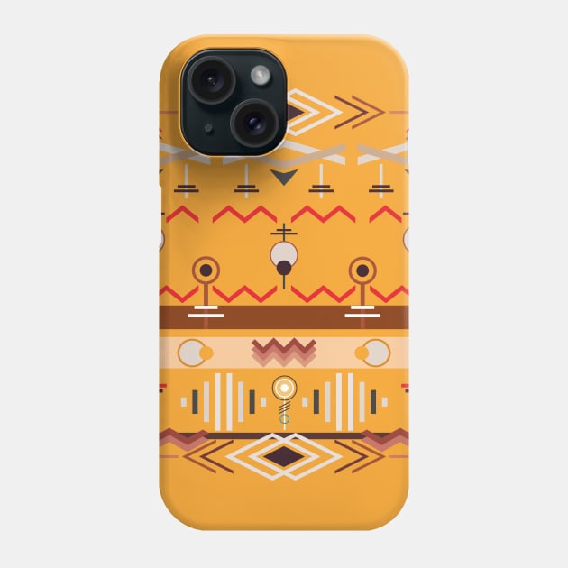 Boho abstract with colorful ethnic symbols Phone Case by Wild Green Leaves