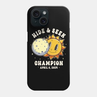 Total Solar Eclipse 2024 Hide & Seek Champion Funny Sun Peeking Out From Behind The Moon Phone Case