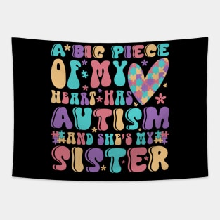 Autistic Sister Autism Awareness Gift for Birthday, Mother's Day, Thanksgiving, Christmas Tapestry