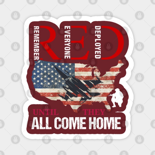 Red Friday Remember Everyone Deployed,USA Flag, Veterans Day,Red Friday Magnet by Emouran