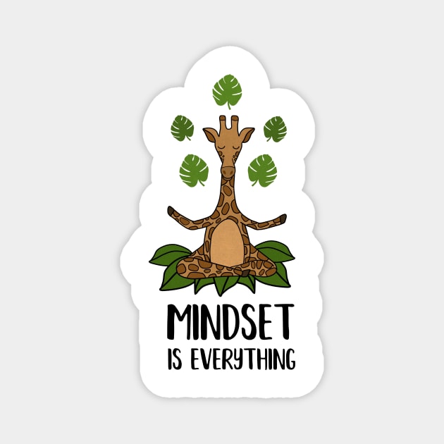 Giraffe Yoga, Mindset Motivational Quote Magnet by logiamerch