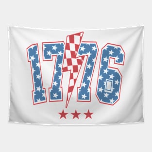 Lightning Checkered Retro Independence Day 1776 Tapestry