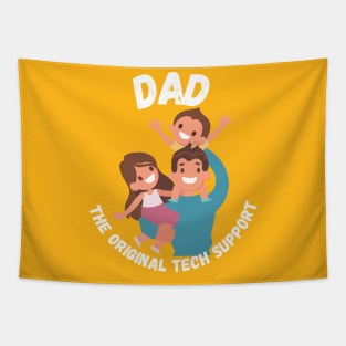 Tech-Savvy Dad: Guiding the Future Generation - Dark Colors - Kids Tapestry