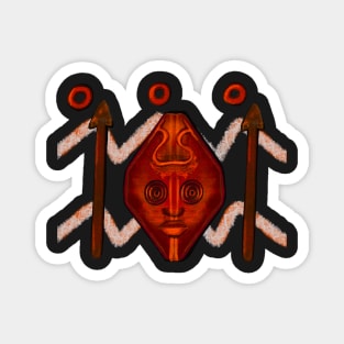 Tribal warrior spear and shield ethnic cultural design ii Magnet