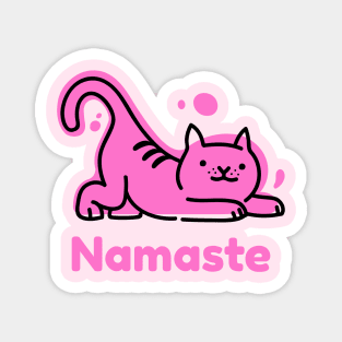 Cat Namaste Stretching Yoga Magnet