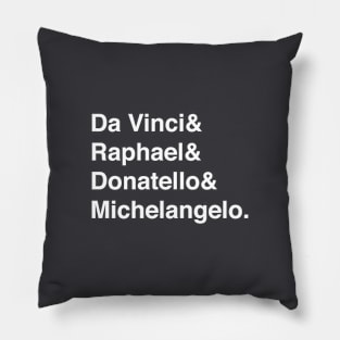 Renaissance artist names-Helvetica List Pillow