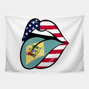 Delaware American Flag Mouth Tapestry