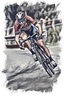 The Cyclist / Abstract fan art / Cycling heroes series #02 Magnet