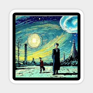 Doctor in Van Gogh Starry Night Scenery Magnet