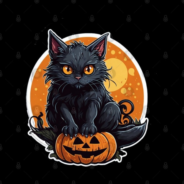 spooky Halloween cat by sukhendu.12