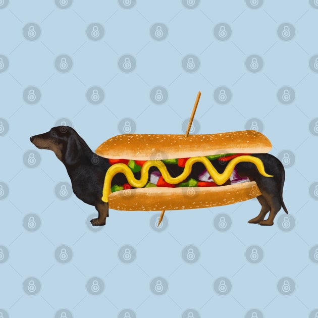 Funny Dachshund Hot Dog by TWOintoA