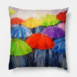 Rain in the city Pillow