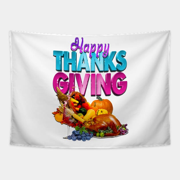 Thanks Giving Dinner Feast 2 Tapestry by Ratherkool