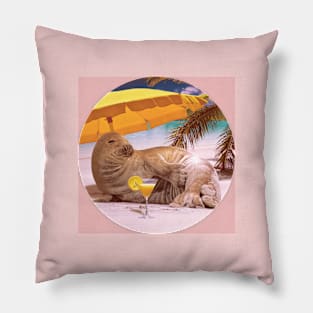 Seal on the beach Pillow