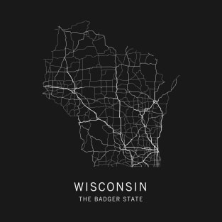 Wisconsin State Road Map T-Shirt