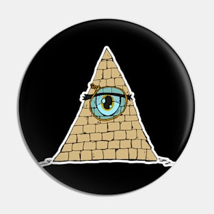 Pyramid with eye and monocle Pin