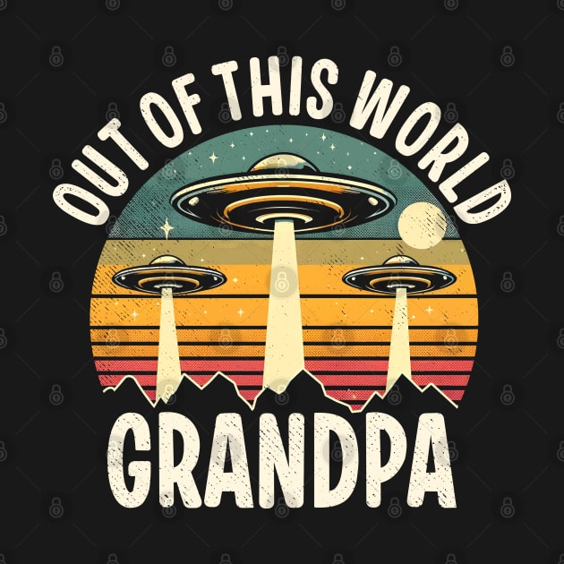 Retro Space-Themed Grandfather Appreciation by NameOnShirt