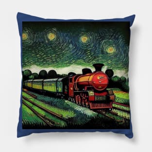 Starry Night Wizarding Express Train Pillow