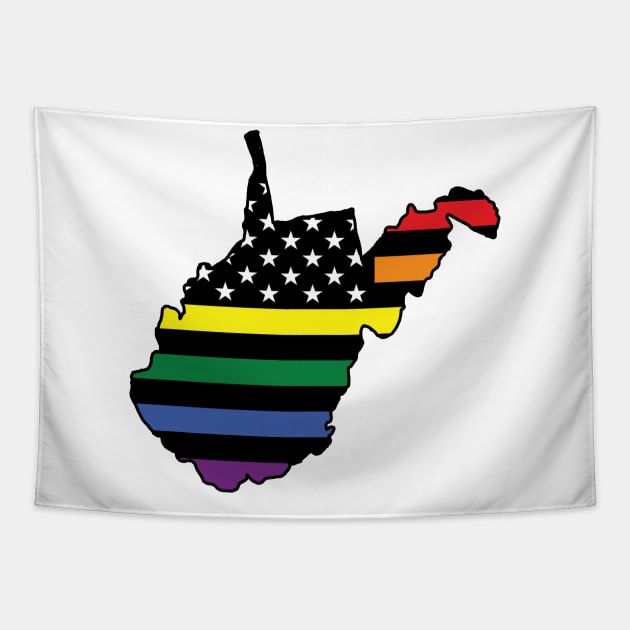 Rainbow Flag West Virginia Tapestry by DarkwingDave