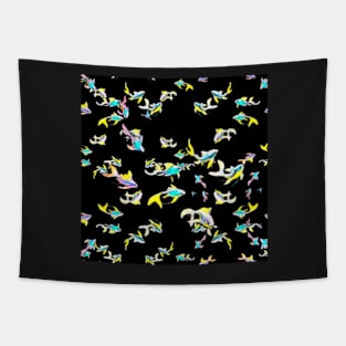 colorful tropical fish pattern Tapestry