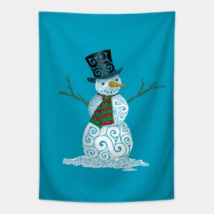 Swirly Snowman Tapestry