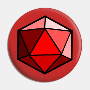 D20 Polyhedral Dice - Red Pin