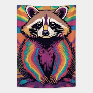 Trippy Psychedelic Raccoon Tapestry