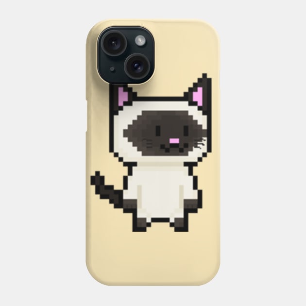 Pixel Siamese Cat Phone Case by lilBoi_Studios