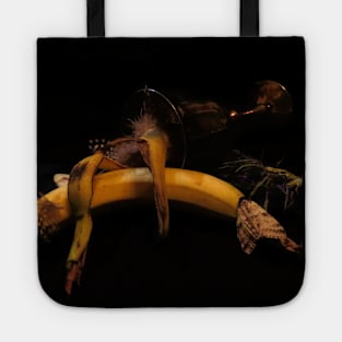 Banana, Thistle & Feathers 2 - Baroque Inspired Dark Still Life Photo Tote