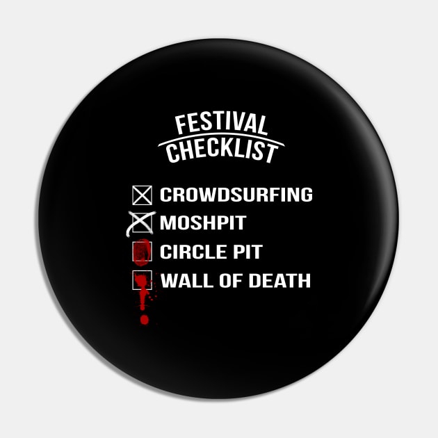 Metal und Rock - Festival Checkliste Pin by Modern Medieval Design