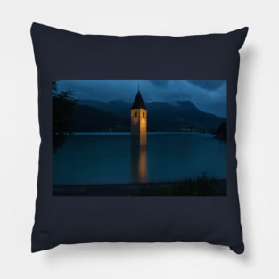 Reschensee by Night Pillow