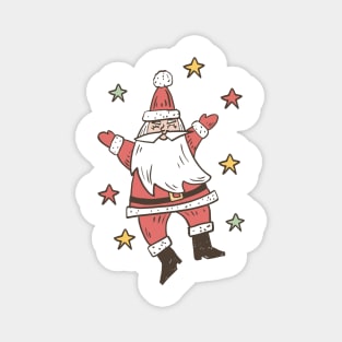 Retro Starry Santa Magnet