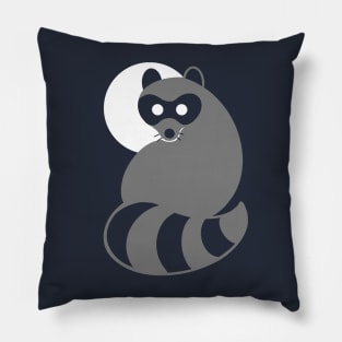 Trash Panda at Night, Trash Panda at Night (black background) Pillow