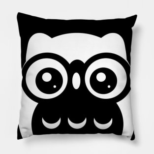 Black and White Cute baby owl Pillow