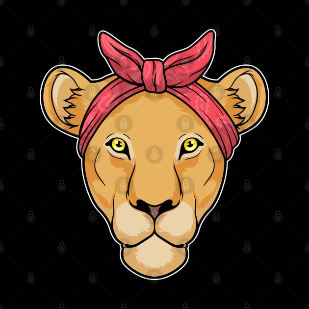 Lioness with Ribbon red by Markus Schnabel