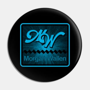 Morgan Wallen - MW aesthetic turquoise blue color Pin