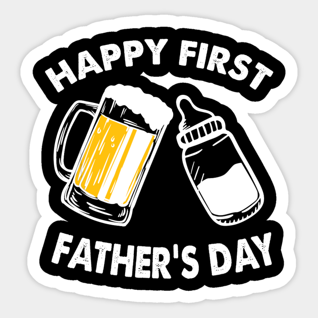 Mens First Father's Day Gifts T shirt Beer Baby Bottle Dad