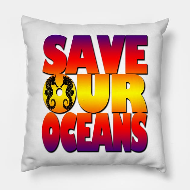 Save our oceans Pillow by likbatonboot