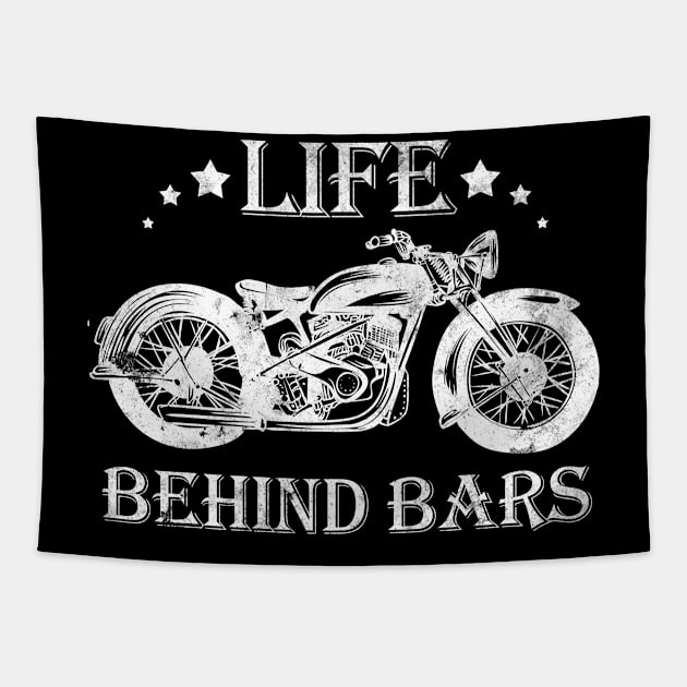 Life Behind Bars t shirt Bobber t shirt Motorcycle Tapestry by HouldingAlastairss