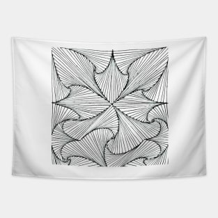 Monochrome Paradox Spiral Art Tapestry