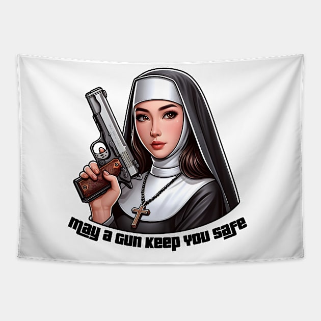 Gun Bless You Tapestry by Rawlifegraphic