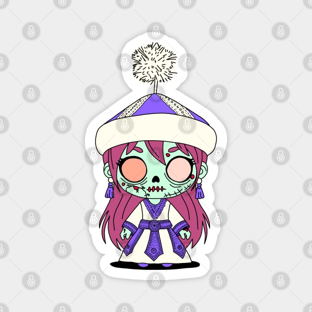 Cute Kyrgyz Zombie Magnet by H. R. Sinclair