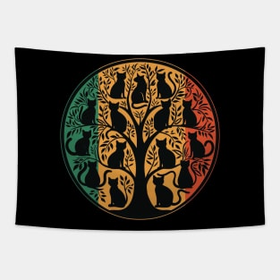 Cats in a Tree Logo Tapestry