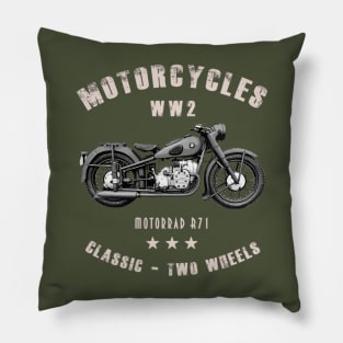 Motorrad R71  Retro Vintage Motorcycle WW2 Pillow