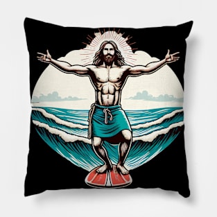 Funny Jesus Christ Surfing Pillow