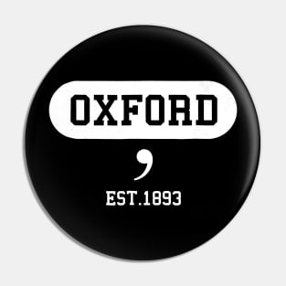 Oxford Comma Tshirt  Funny English Teacher Pin