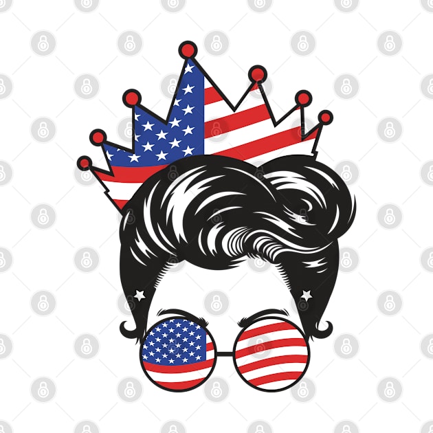 Messy bun Crown All American Girl Ukraine Messy Bun Women American Mom by BeHappy12