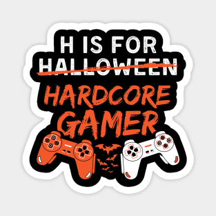 H Is For Hardcore Gamer Funny Halloween Bats Video Games Magnet