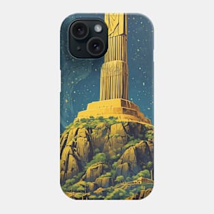 Cristo Redentor Starry Night Rio de Janeiro Brazil Vintage Tourism Travel Poster Phone Case