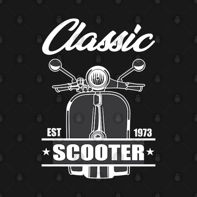CLASSIC SCOOTER BLACK AND WHITE by beanbeardy